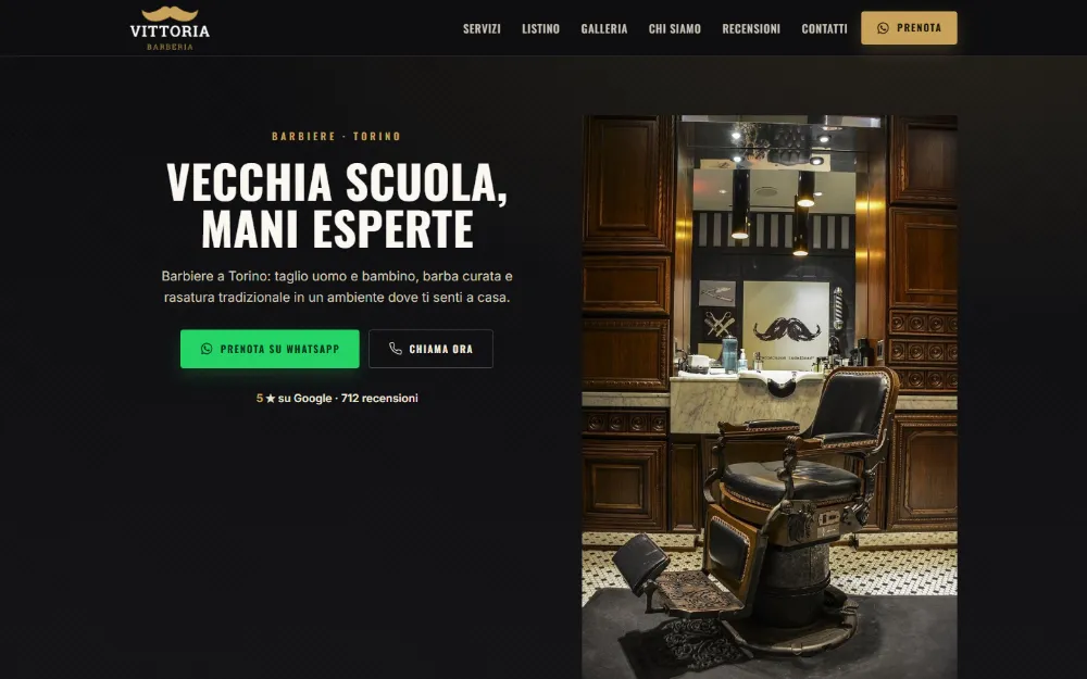 Barberia Vittoria — demo sito barbiere