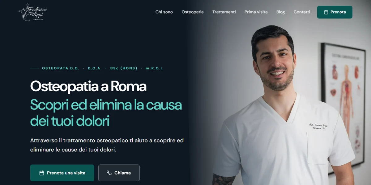 Dott. Federico Filippi — sito di un osteopata reale a Roma