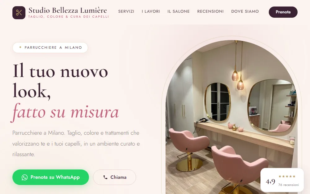 Studio Bellezza Lumière — demo sito parrucchiere