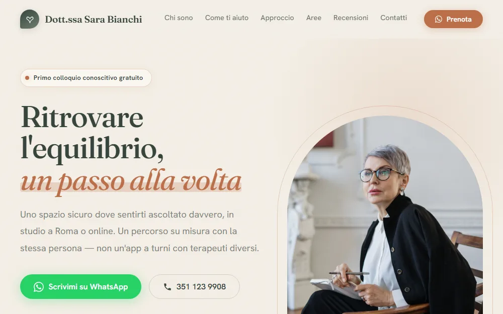 Dott.ssa Sara Bianchi — demo sito psicologa