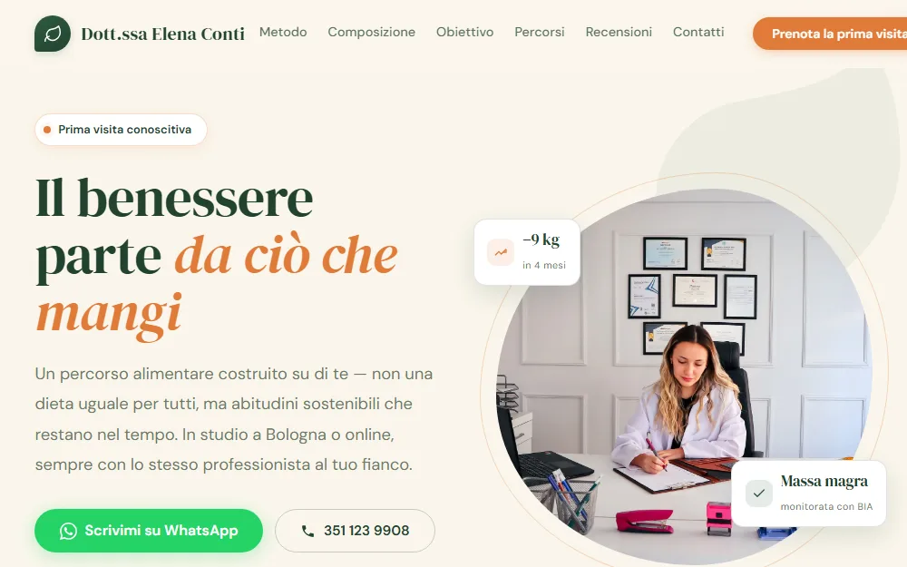 Dott.ssa Elena Conti — demo sito nutrizionista