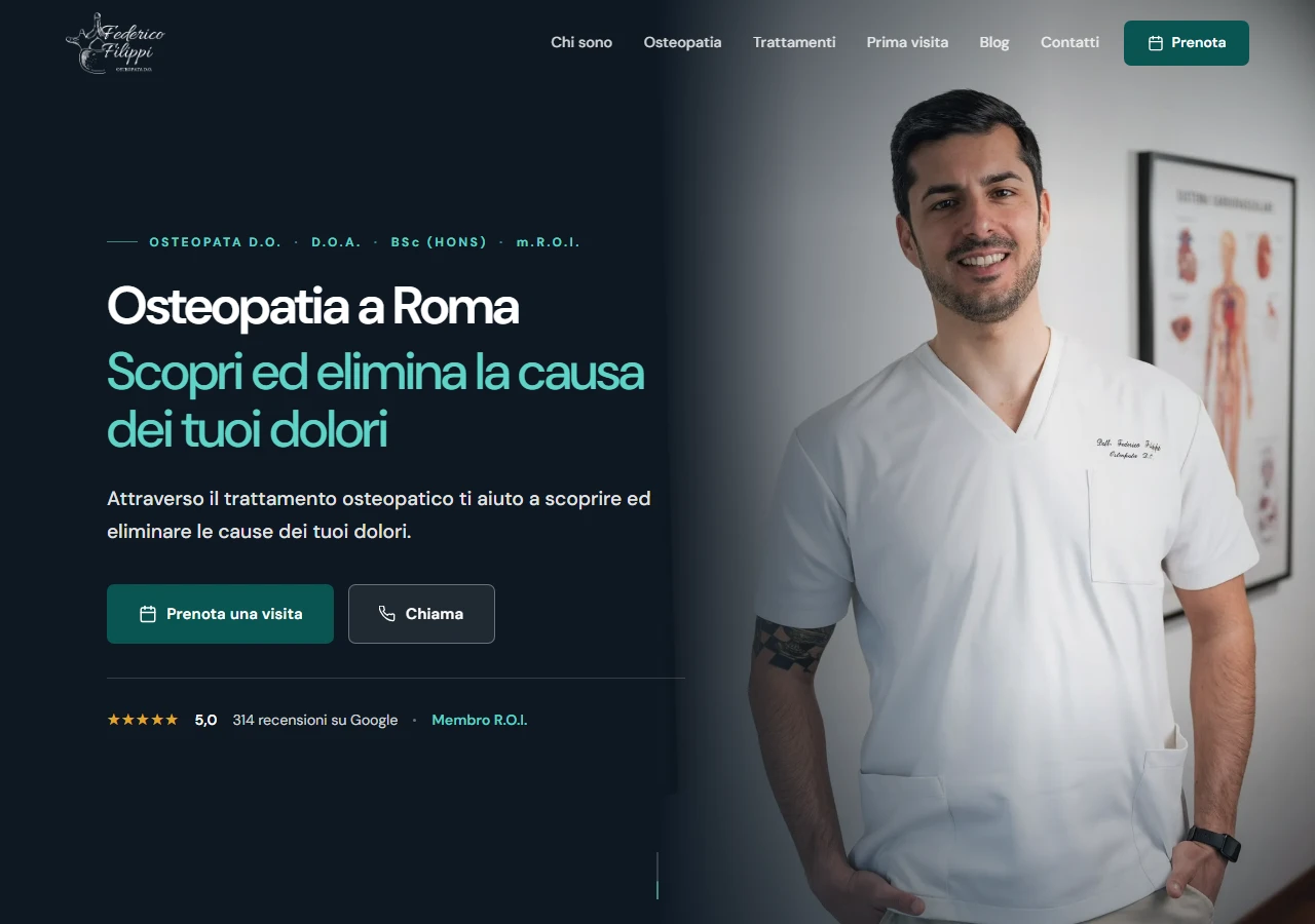 Nuovo sito Filippi, hero pulito con recensioni reali