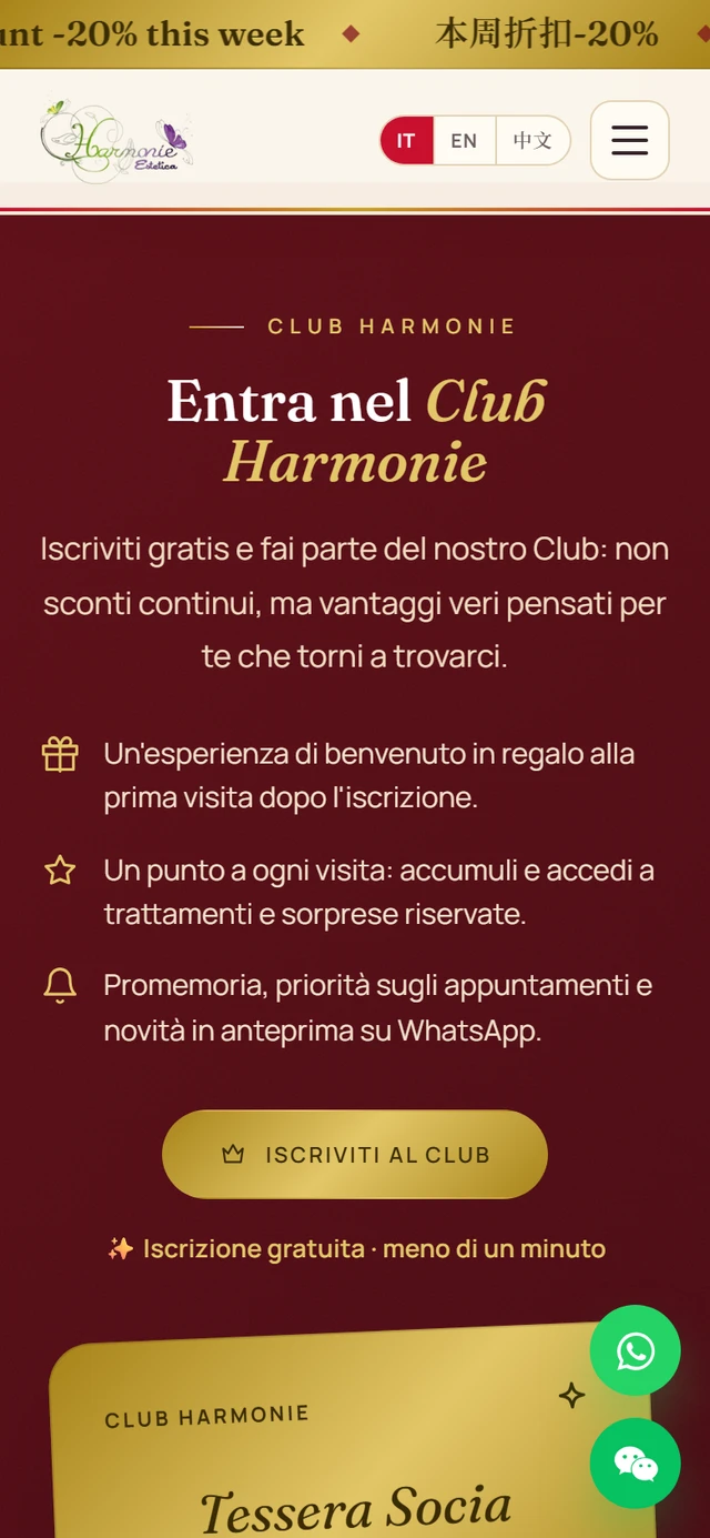 L'iscrizione al Club Harmonie da telefono